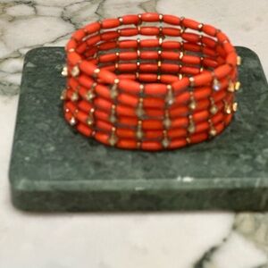 Elegant Coral Beaded Bracelet